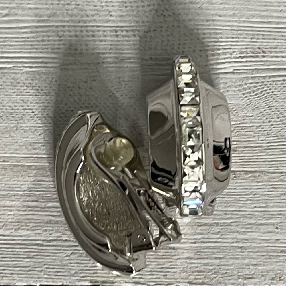 Dior Silver-Tone Crystal Hoop Clip Earrings - Picture 5 of 7
